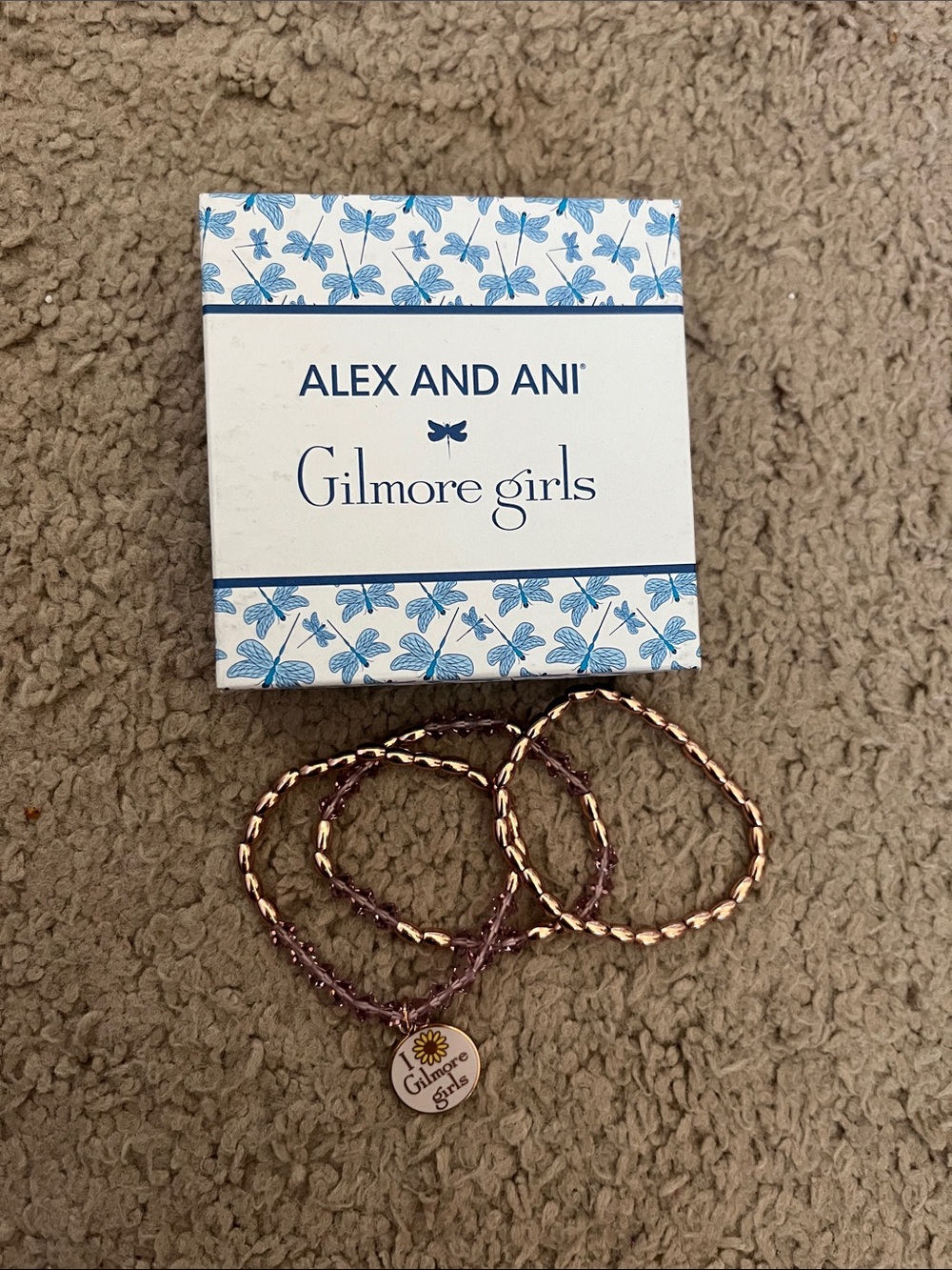 Alex and Ani Rose Gold and Purple Gilmore Girls Bracelet Set